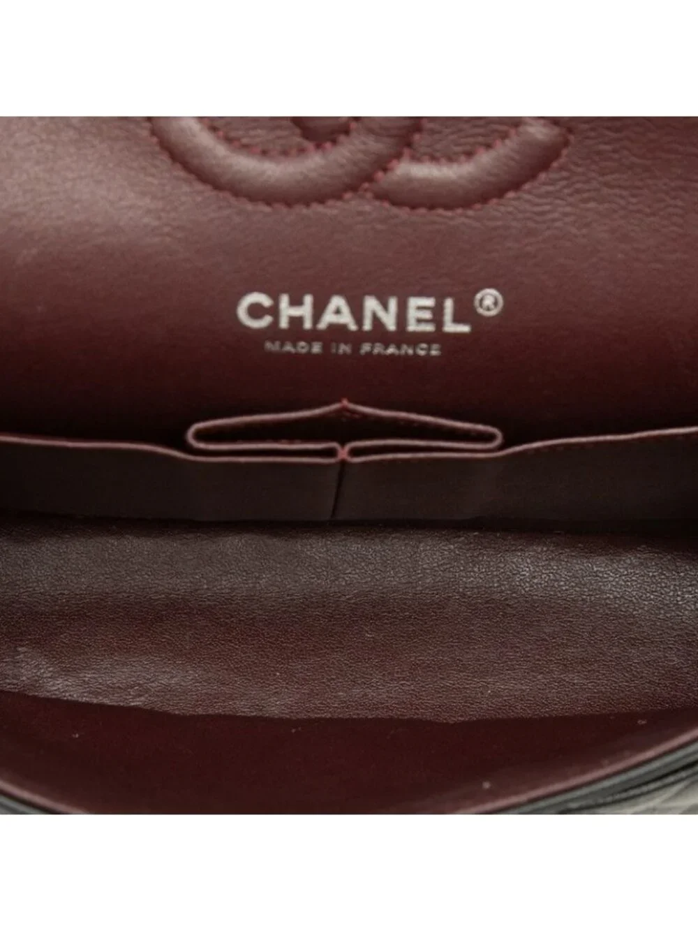 Chanel CC Logo Quilted Double Flap Chain Shoulder Bag Black Silver Lambskin